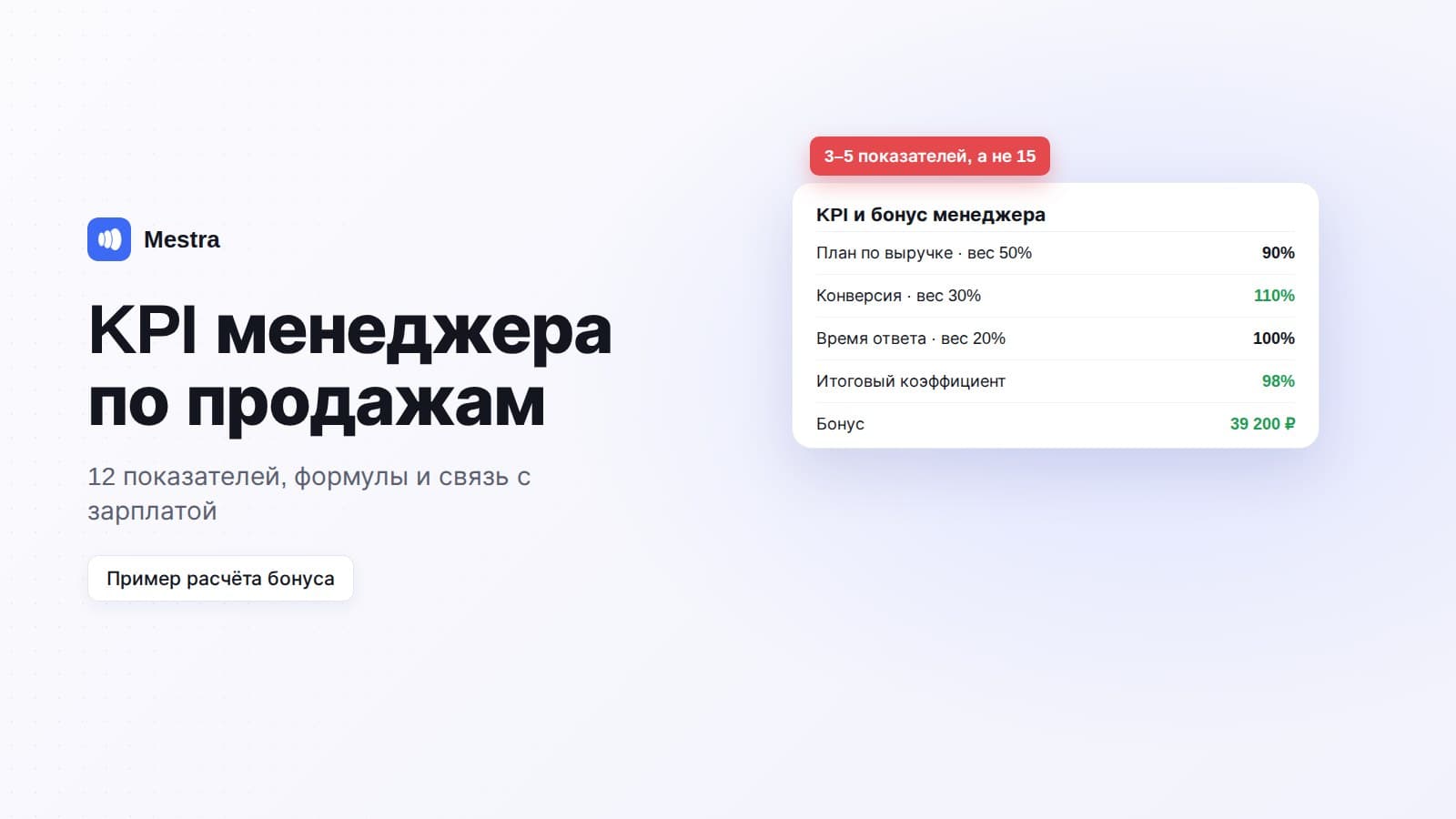 KPI менеджера по продажам: показатели, формулы и пример