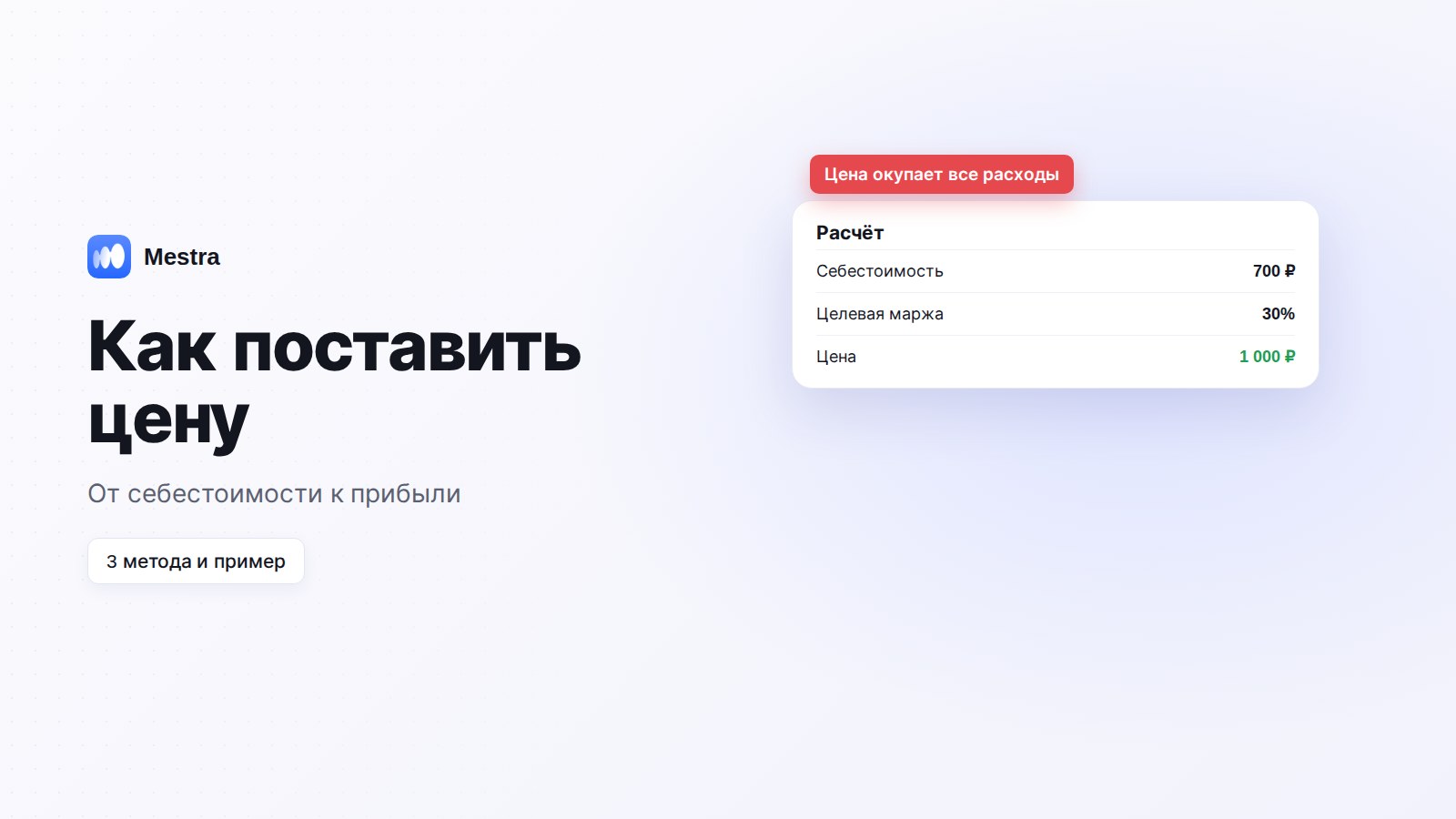 Как поставить цену: от себестоимости к прибыли