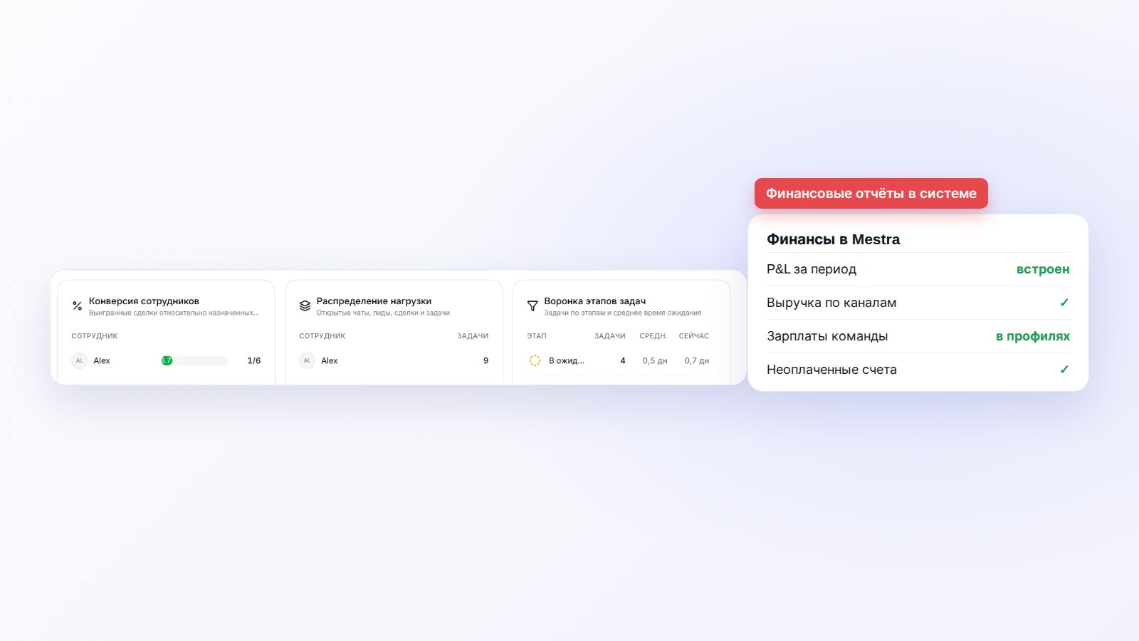 Финансы и аналитика в Mestra