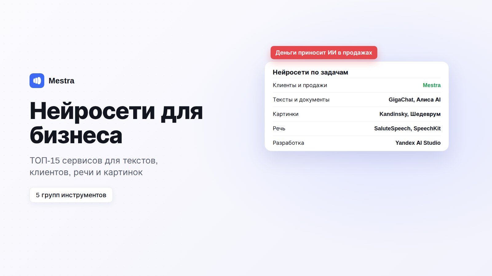 Нейросети для бизнеса: тексты, изображения и ответы клиентам в Mestra