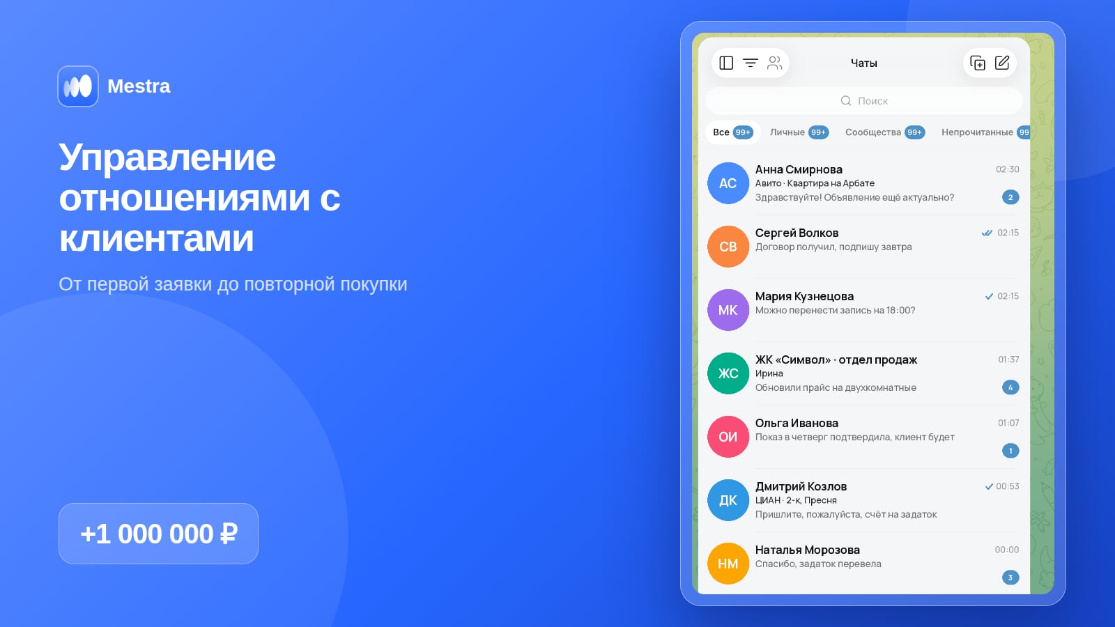 Управление отношениями с клиентами в Mestra: история клиента, задачи и напоминания